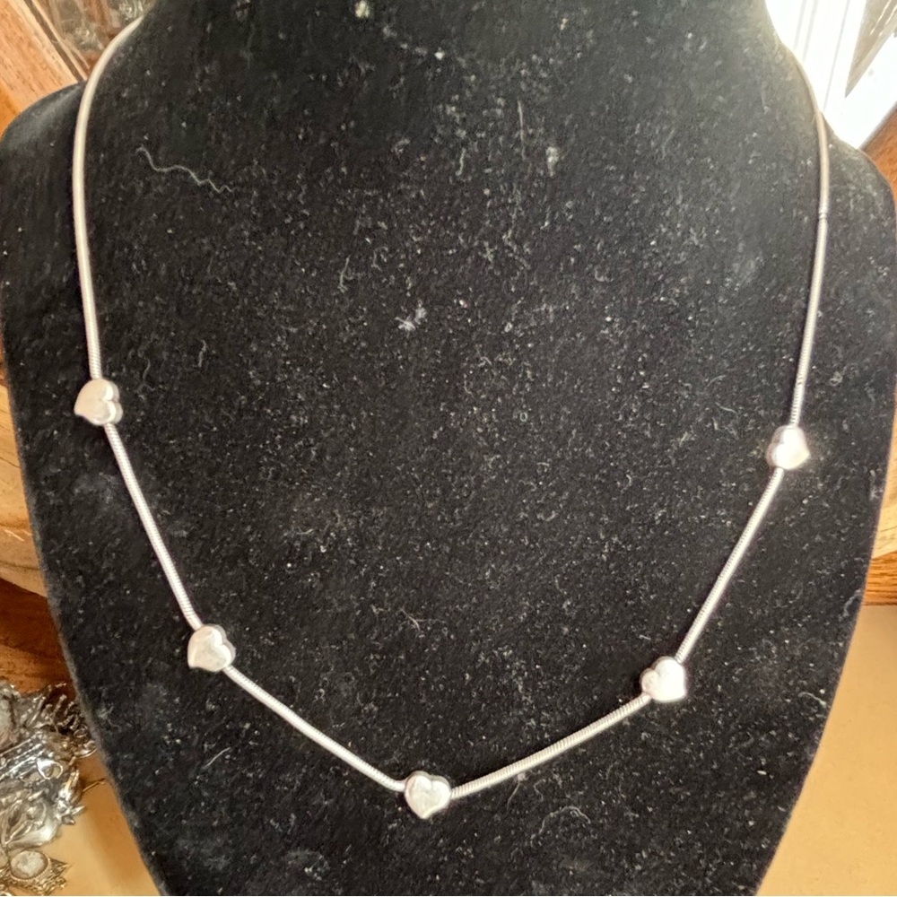 Solid 925 Silver Heart Charm Necklace - image 6